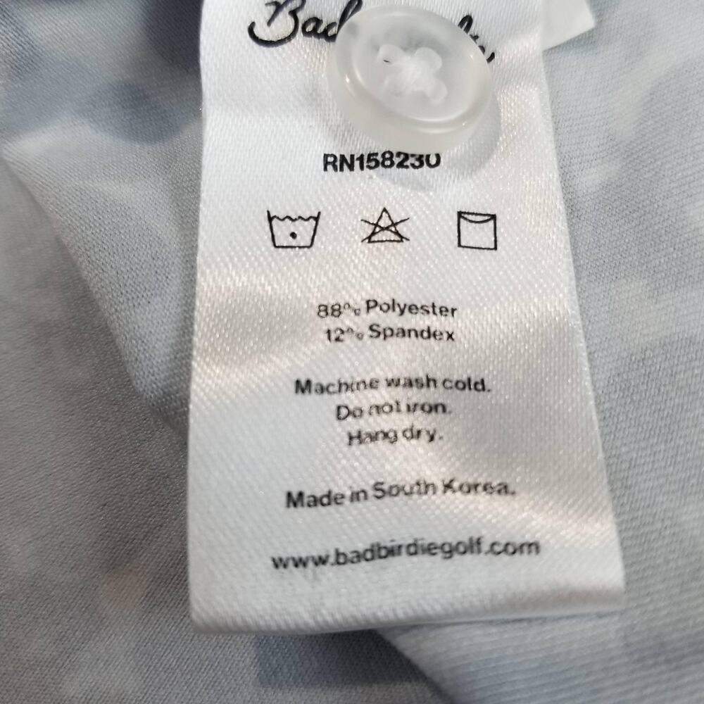 Bad Birdie Golf Polo Shirt Womens Medium Blue Camo Sleeveless Golf Activewear - Picture 5 of 9